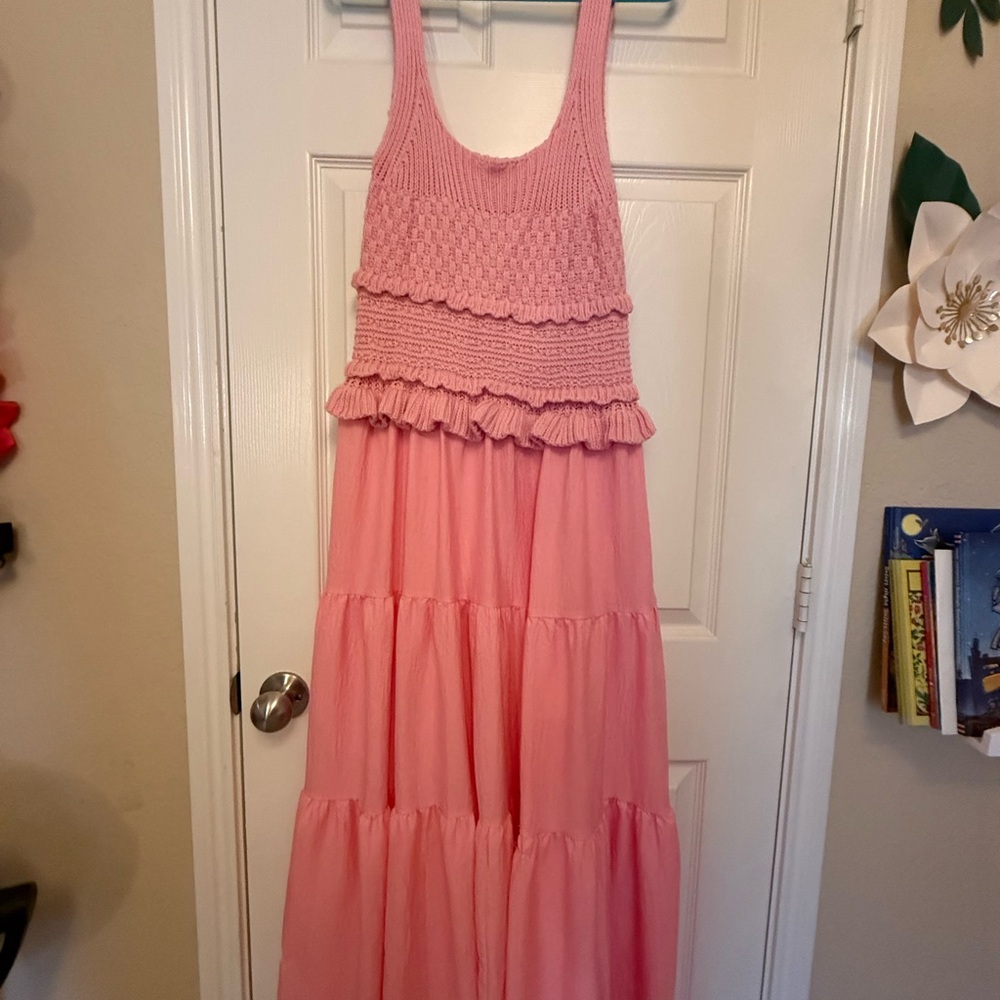 Entro Pink Tiered Dress